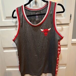 NBA Gray and Red Chicago Bulls Tank Top M